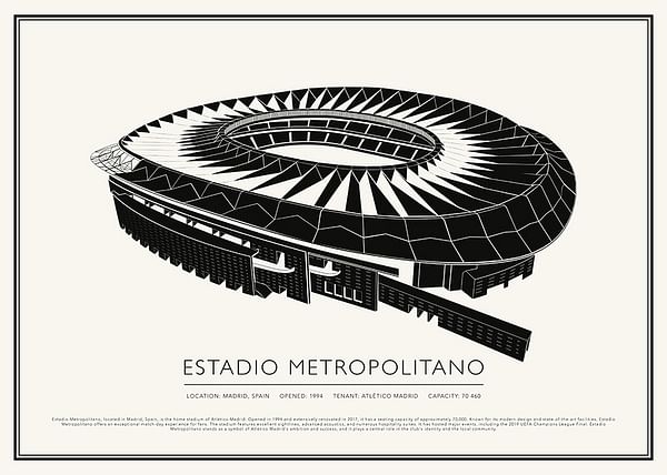 Poster Estadio Metropolitano Vintage Sketch 02 EN