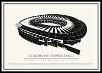Estadio Metropolitano Vintage Sketch Póster-0