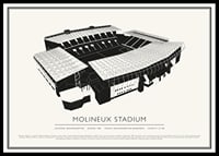 Plagát Vintage Sketch štadióna Molineux-0