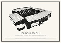 Plagát Vintage Sketch štadióna Molineux-1
