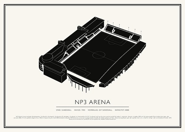Poster NP3 Arena Vintage Skiss 02 SE