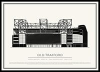 Old Trafford Vintage Sketch plakāts-0
