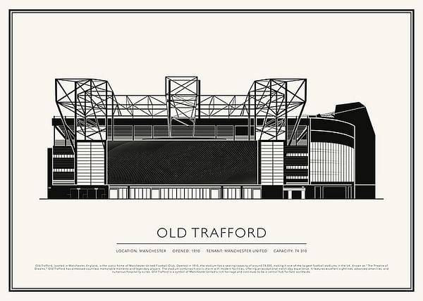 Poster Old Trafford Vintage Sketch 02 EN