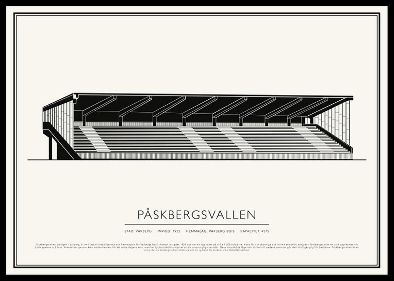 Påskbergsvallen Vintage Skiss poster-12