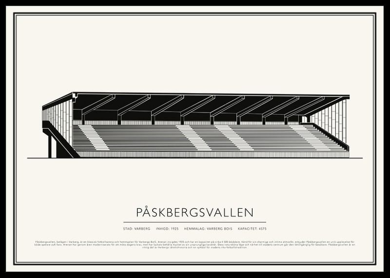 Påskbergsvallen Vintage Skiss poster-12