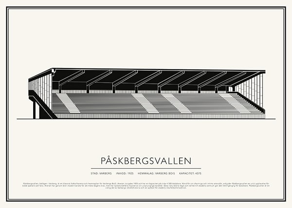 Poster Påskbergsvallen Vintage Skiss 02 SE