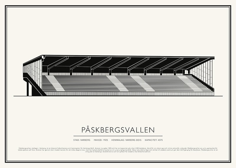 Påskbergsvallen Vintage Skiss poster-12