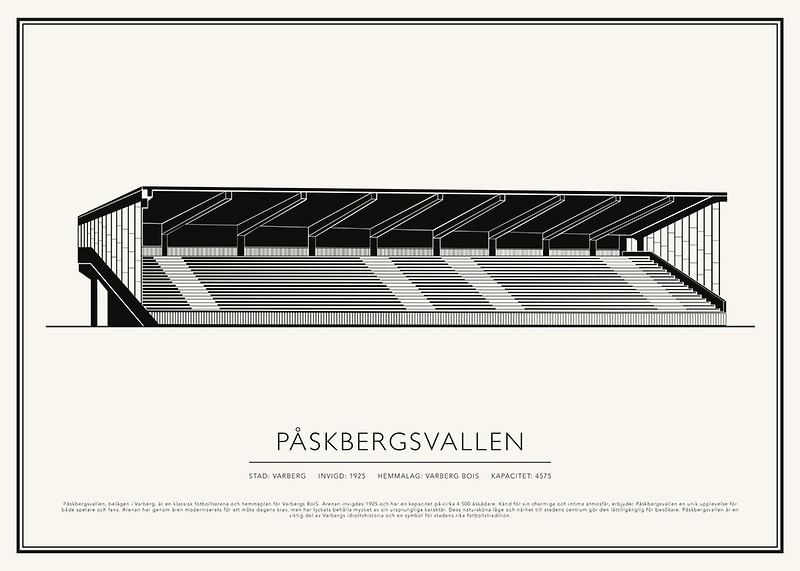 Påskbergsvallen Vintage Skiss poster-12