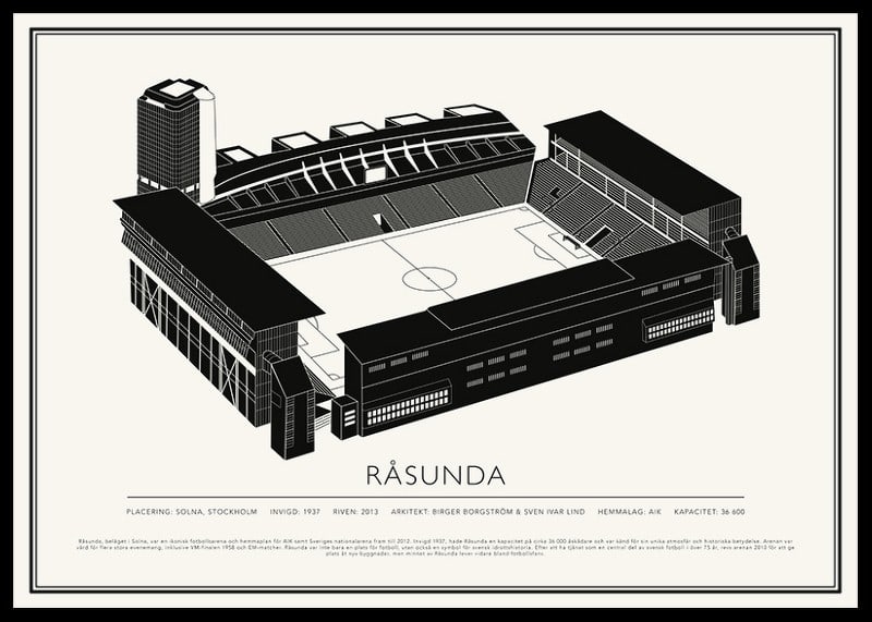 Råsunda Vintage Skiss poster-12