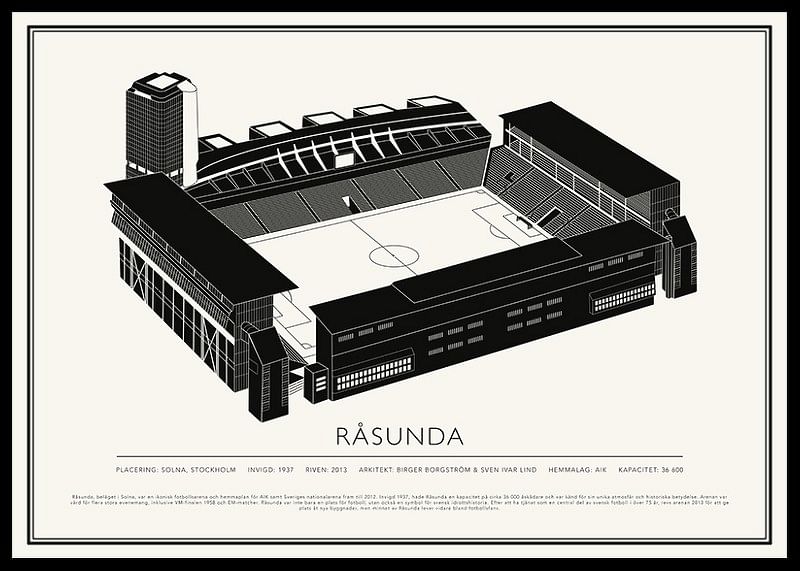 Råsunda Vintage Skiss poster-12