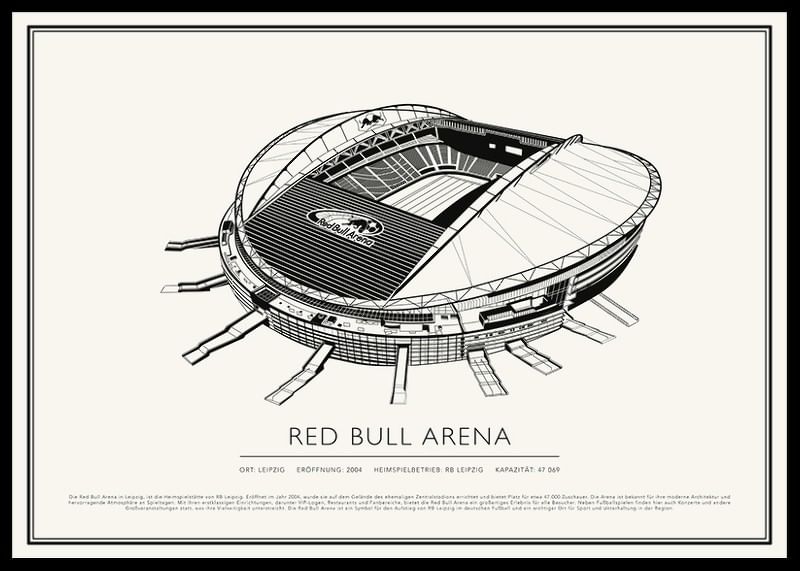 Red Bull Arena Vintage Skizze  Poster-12