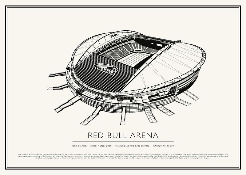 Red Bull Arena Vintage Skizze  Poster-12