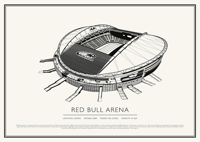Plagát Red Bull Arena Vintage Sketch-12