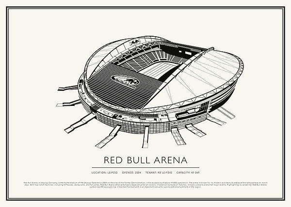 Poster Red Bull Arena Vintage Sketch 02 EN