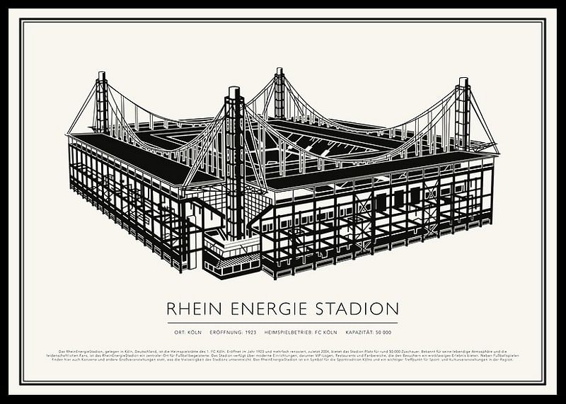 RheinEnergieStadion Vintage Skizze Poster-12