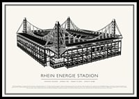 Póster de boceto vintage del RheinEnergieStadion-0