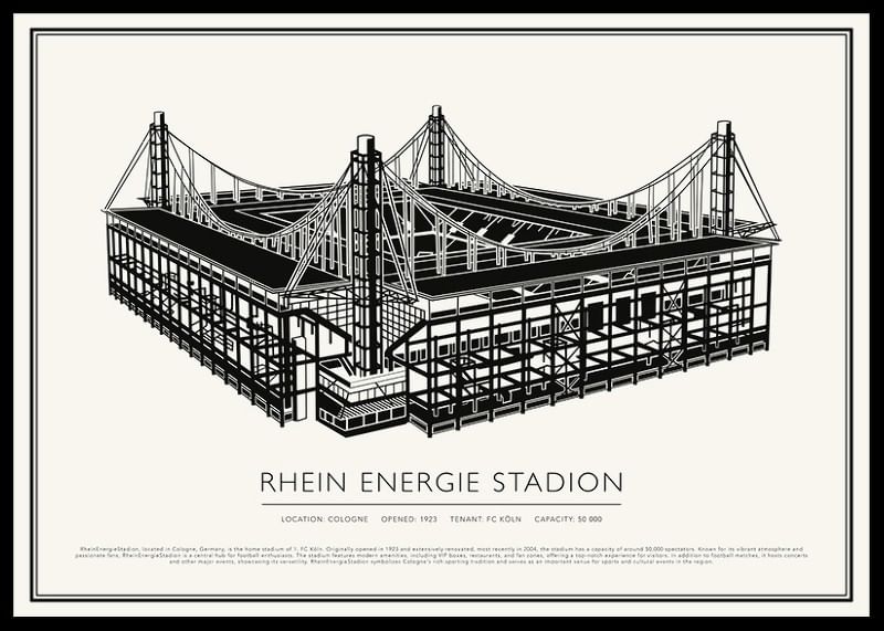 Afiș cu schiță de epocă RheinEnergieStadion-12
