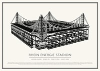 Póster de boceto vintage del RheinEnergieStadion-1