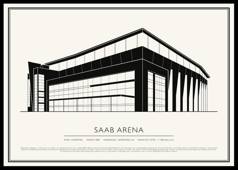 SAAB Arena Vintage Skiss poster-12