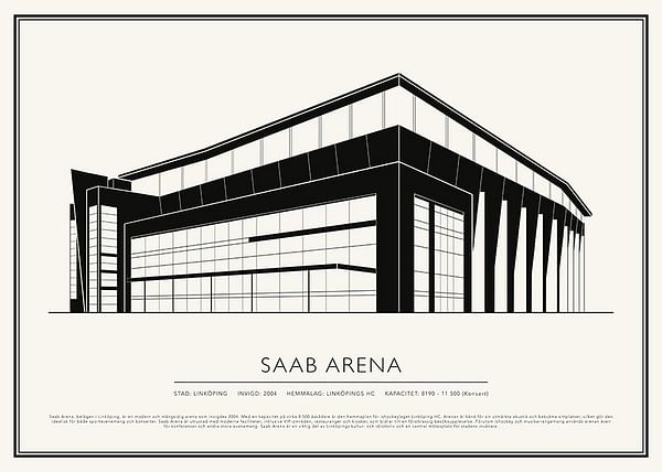 Poster SAAB Arena Vintage Skiss 02 SE