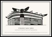 Plagát Vintage Sketch Stadio San Siro-0