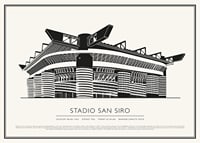 Plagát Vintage Sketch Stadio San Siro-1