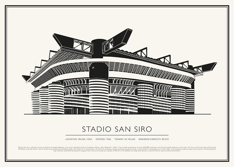 Poster Stadio San Siro Vintage Sketch-12