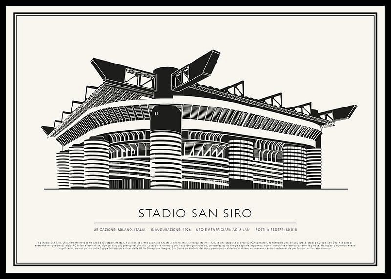 Stadio San Siro Vintage Schizzo poster-12