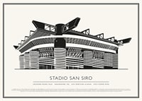 Stadio San Siro Vintage Schizzo poster-1
