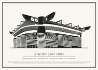 Stadio San Siro Vintage Schizzo poster-1