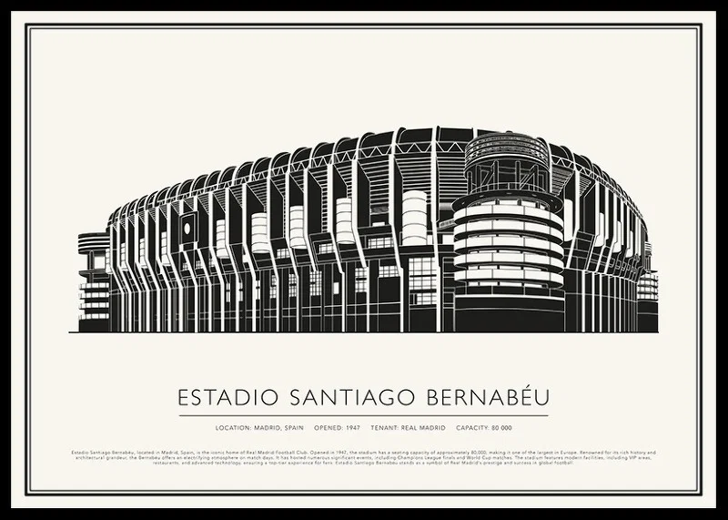 Estadio Santiago Bernabéu Vintage Sketch poster-12