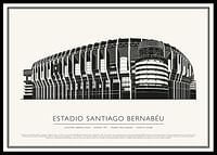 Poster Stadionul Santiago Bernabéu Vintage Sketch-0