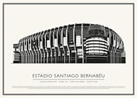 Santiago Bernabéu Stadium Vintage Sketch plakāts-1