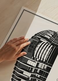 Poster Stadionul Santiago Bernabéu Vintage Sketch-3