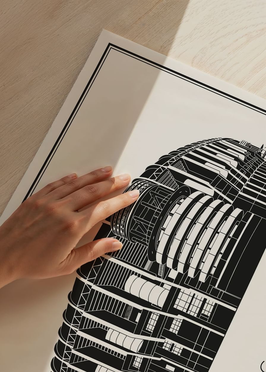 Poster Stadionul Santiago Bernabéu Vintage Sketch-12