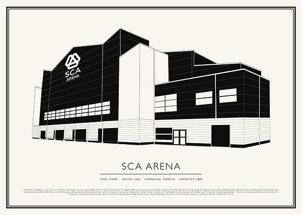 Poster SCA Arena Vintage Skiss 02 SE