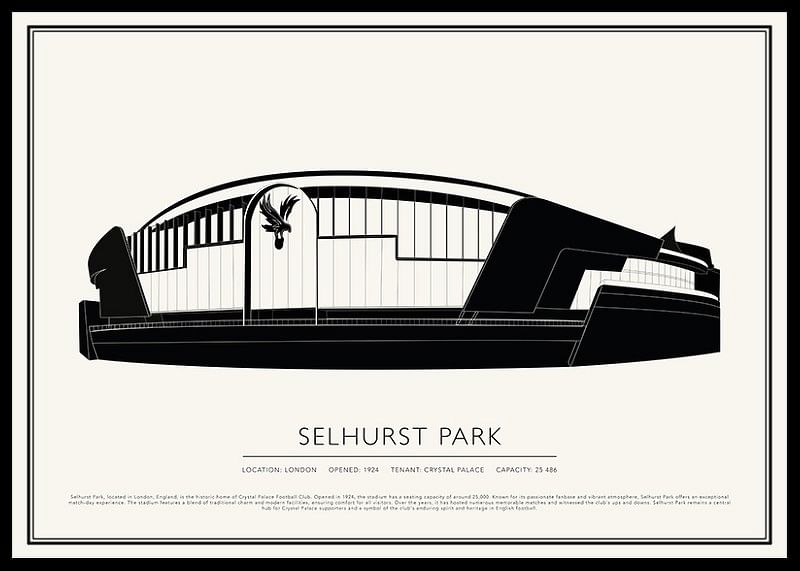 Poster vintage cu schiță Selhurst Park-12