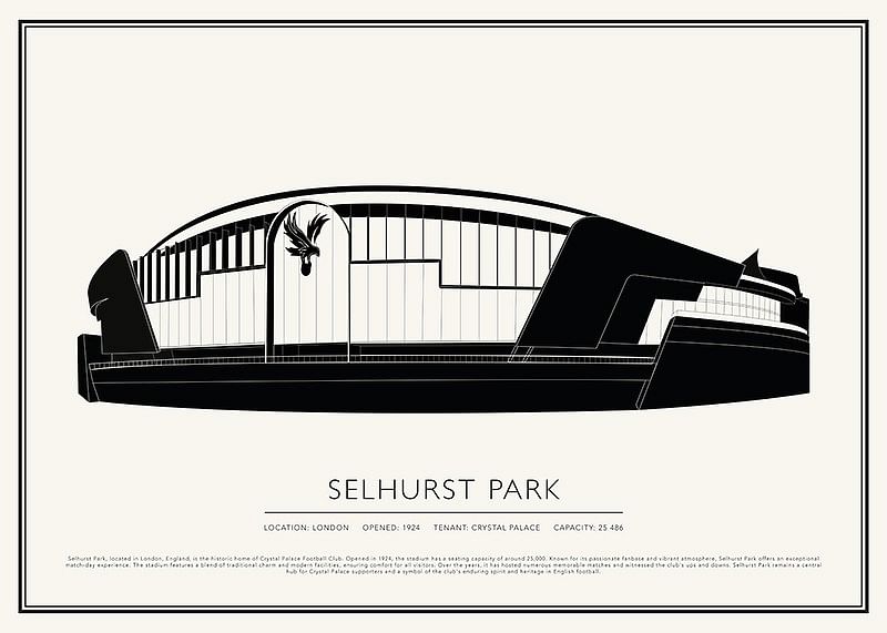 Poster vintage cu schiță Selhurst Park-12