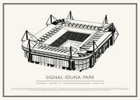 Signal Iduna Park Vintage Skizze Poster-1