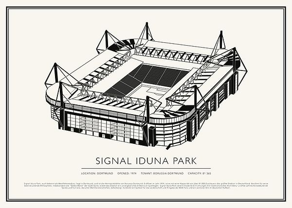 Poster Signal Iduna Park Vintage Sketch 02 EN