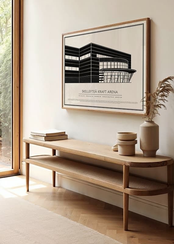 Poster Skellefteå Kraft Arena Vintage Skiss 02 SE crossfade