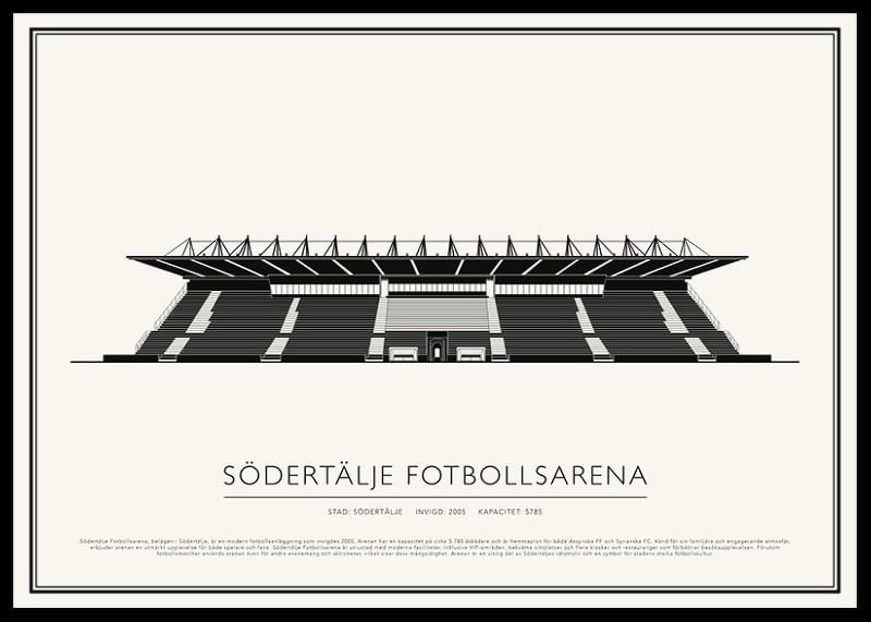 Södertälje Fotbollsarena Vintage Skiss poster-12
