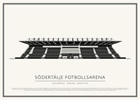 Södertälje Fotbollsarena Vintage Skiss poster-1