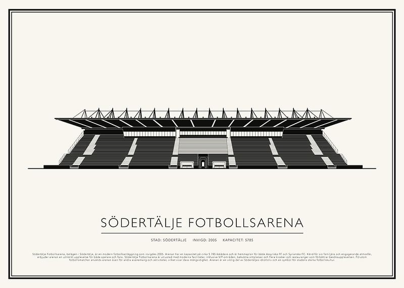 Södertälje Fotbollsarena Vintage Skiss poster-12