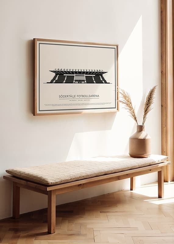 Poster Södertälje Fotbollsarena Vintage Skiss 01 SE crossfade