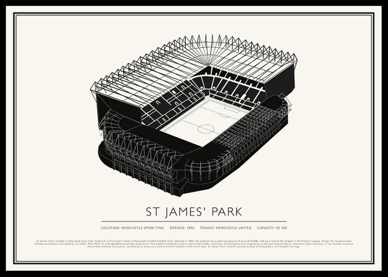 St James' Park Vintage Sketch plagát-12
