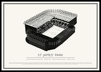 Poster cu schiță de epocă St James' Park-0