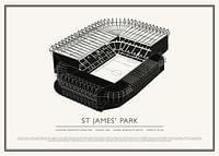 Poster cu schiță de epocă St James' Park-1