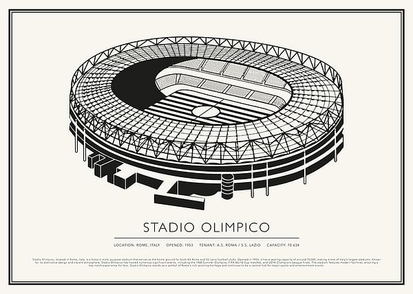 Poster Stadio Olimpico Vintage Sketch 02 EN