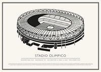 Stadio Olimpico Vintage Schizzo poster-1